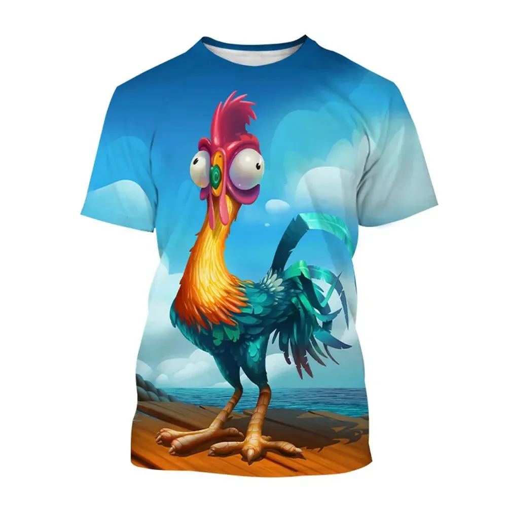 Chicken T-Shirts 3D Print Moana Cartoon.